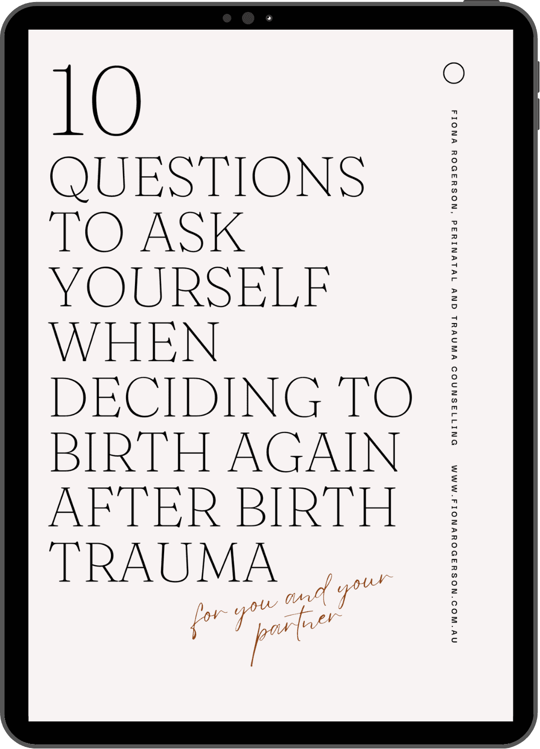 Free download - 10 questions to ask yourself when deciding to birth again after birth trauma Fiona rogerson